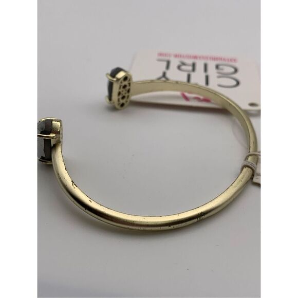 Kendra Scott Womens Gold Edie Platinum Drusy Stone Adjustable Cuff Bracelet NWT - Picture 7 of 8